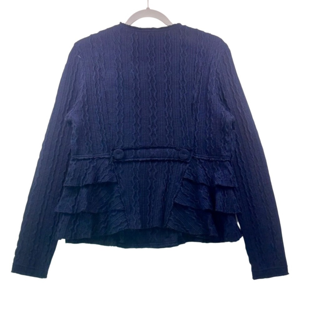Sundance Navy Textured Ruffle Jacket – Size M – Excellent Condition - Picture 10 of 16